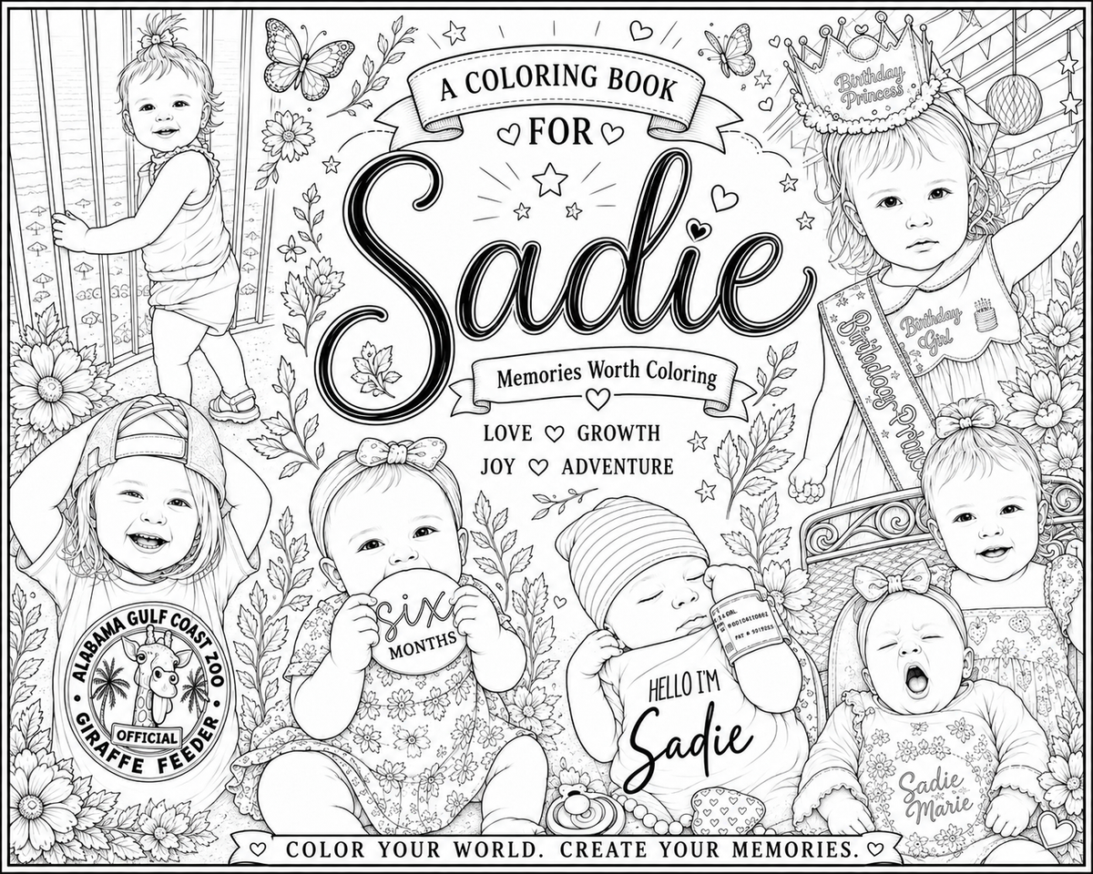 Personalized 10-Page Coloring Book From Your Photos | PDF