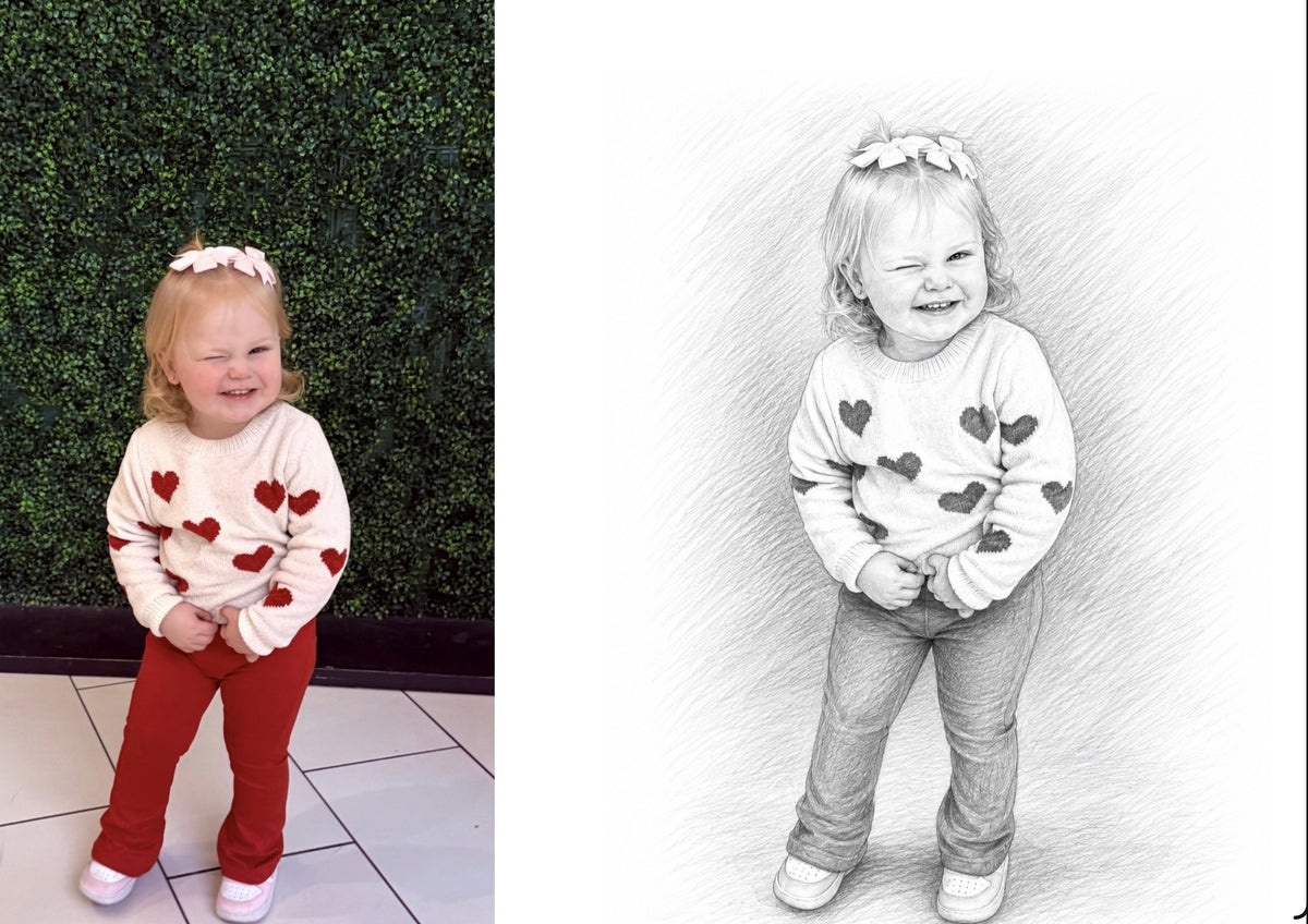 Custom Pencil Sketch Portrait From Your Photo | Digital Download