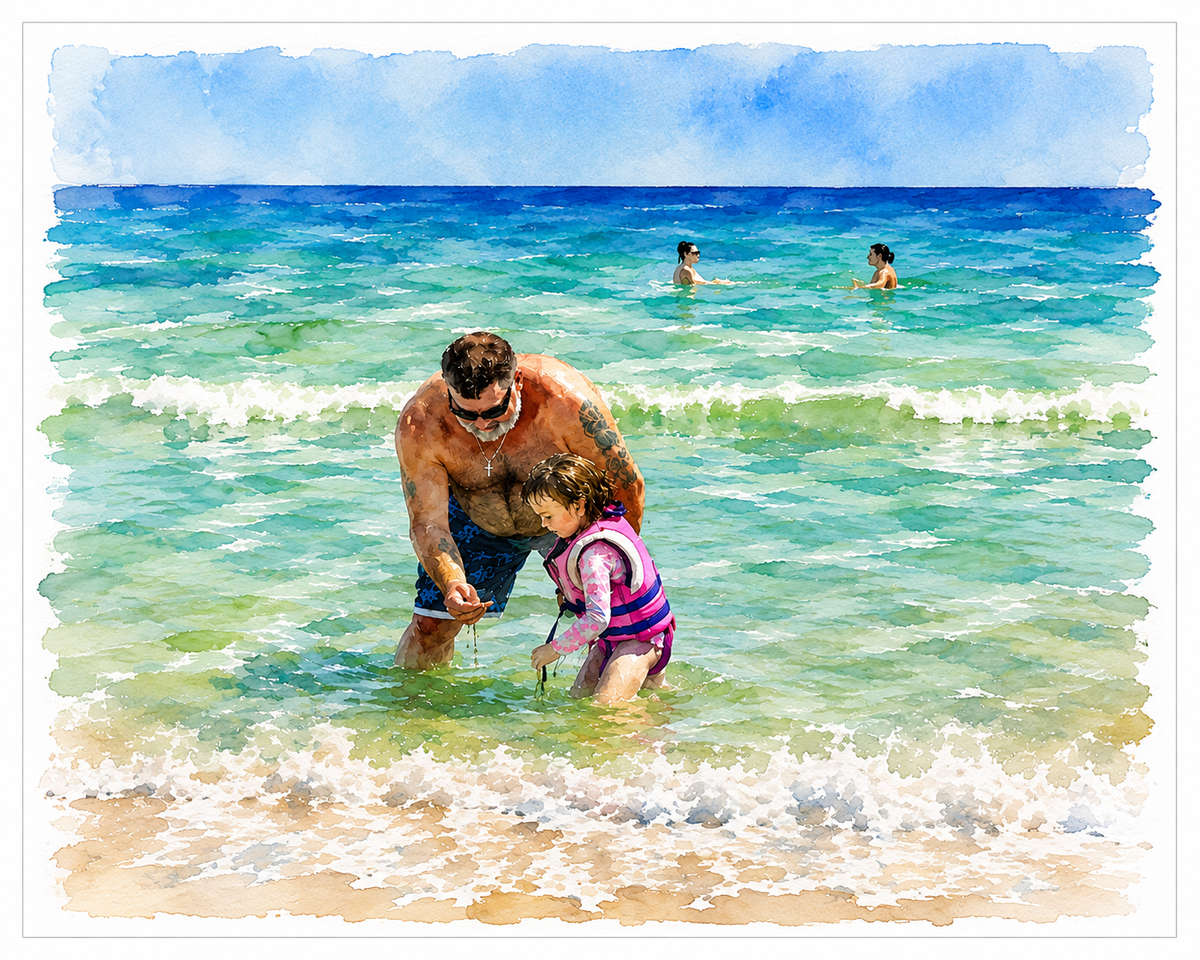 Custom 10-Page Watercolor Portrait Book From Your Photos | PDF