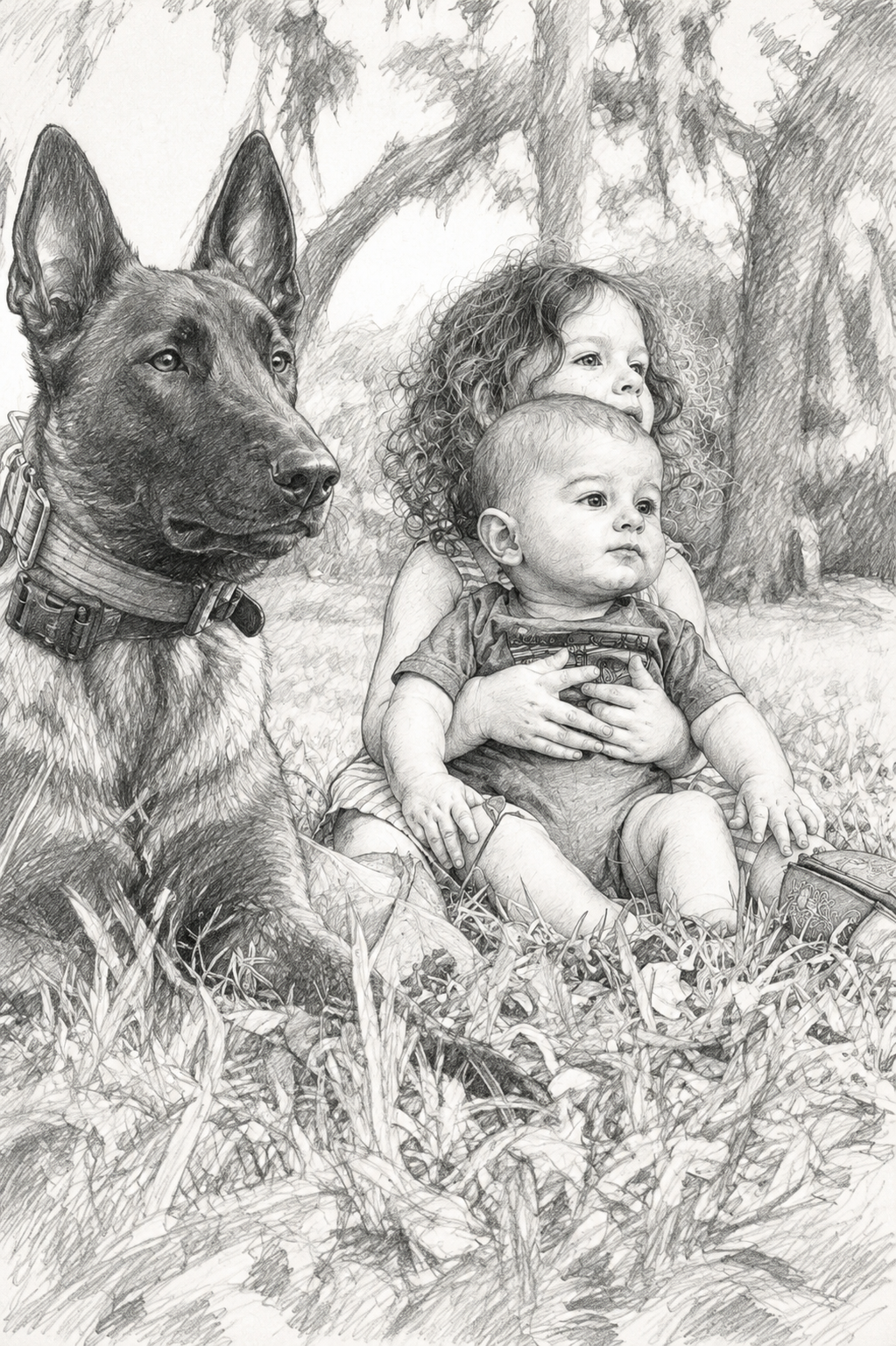 Custom Pencil Sketch Portrait From Your Photo | Digital Download