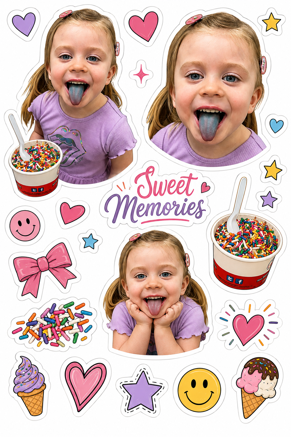 Custom Photo Sticker Sheet PNG | Cricut Print Then Cut
