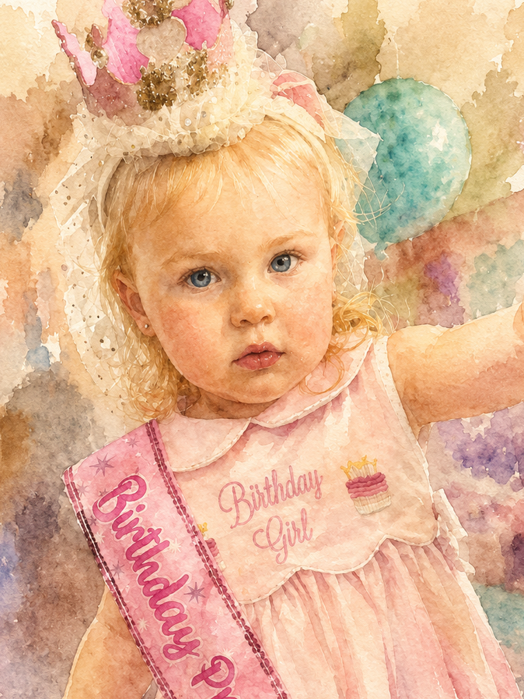 Custom 10-Page Watercolor Portrait Book From Your Photos | PDF