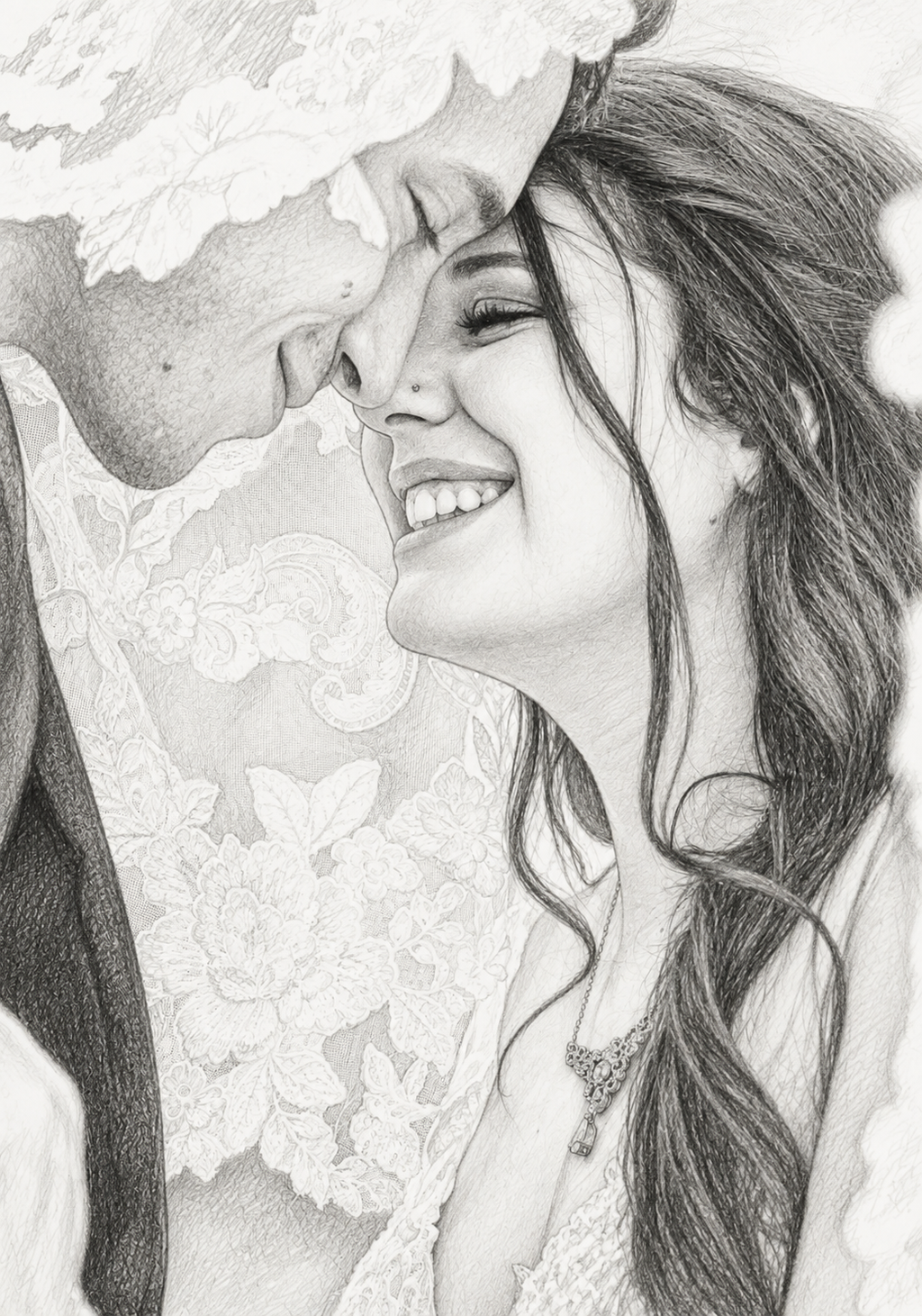 Custom Pencil Sketch Portrait From Your Photo | Digital Download