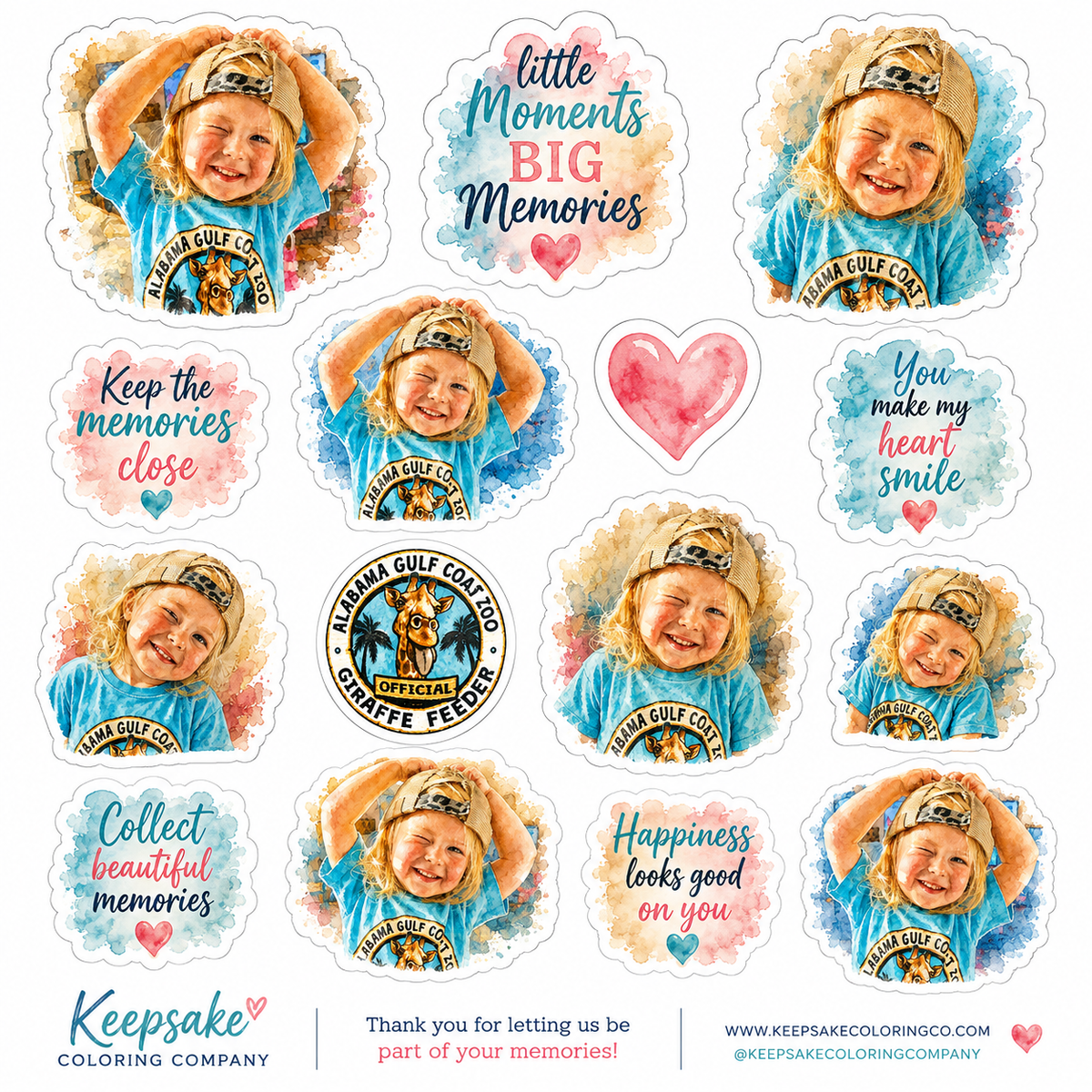 Custom Photo Sticker Sheet PNG | Cricut Print Then Cut